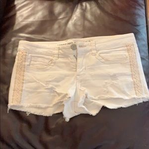 Mossimo White Frayed Shorts